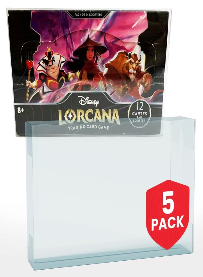 EVORETRO Display Case Protector for Lorcana Booster Pack Display Box Such as Floodborn, Shimmering Skies, Inklands, Ursula's Return & More, Game Box Not Included, 5-Pack - Plastic PET Protective Case - Image 1